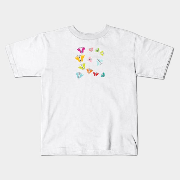 Baby footprints and butterfly Kids T-Shirt by GULSENGUNEL